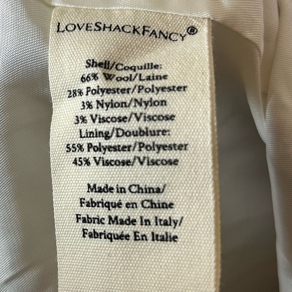 LoveShackFancy‎ Fraser Tweed Wool Blend Jacket - Picture 7 of 9